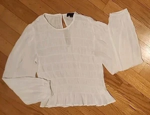 Blusa camisa blanca de manga larga Sanctuary talla pequeña para mujer - Imagen 1 de 5
