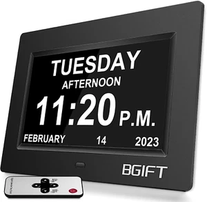 Digtal Clock with Day Date for Seniors Large LCD Time Display, Auto Dimmable 12 - Picture 1 of 6
