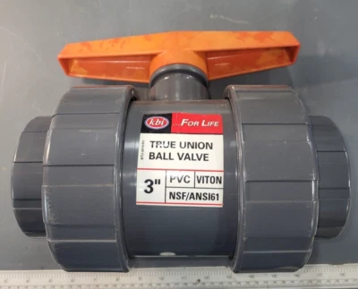 KBI 3" True Union Ball Valve BTU-3000-SV, PVC, NSF/ANSI61, 0212E - Image 1 of 4