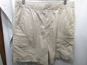 MENS MAGELLAN CARGO DRAWSTRING STRETCH OFF WHITE SHORTS SIZE M INSEAM 7.5" - Picture 1 of 4