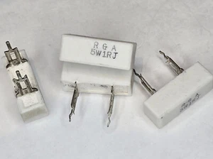20pcs RGA 5W1RJ 1Ω 5W 5% RADIAL CERAMIC POWER WIREWOUND RESISTOR - Picture 1 of 1