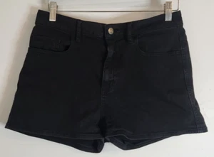 Lee Denim Shorts Womens Size 14 Black Short Casual Everyday Beach Stretch - Picture 1 of 7