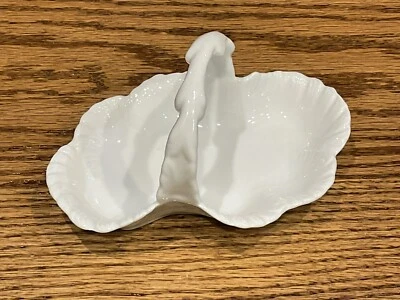 Vintage Kaldun & Bogle Small White Porcelain Ceramic Candy Dish/Basket 6.5”x3.5” - Image 1 of 4