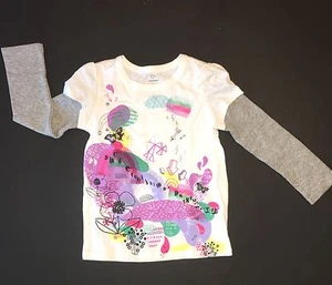 NWOT OLD NAVY TODDLER GIRLS 3T 3 YEARS 2-IN-1 GRAPHIC T TEE TOP ABC'S BUTTERFLY - Picture 1 of 1