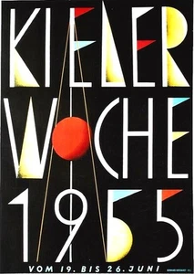 Original Vintage Plakat SEGELWOCHE KIEL GERMANY 1955 - Bild 1 von 1