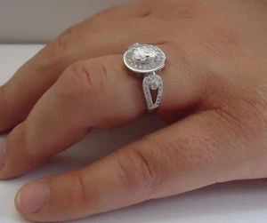 MICRO PAVE ORNATE RING W/ 3 CT LAB DIAMONDS / SZ 5 - 9 / 925 STERLING SILVER - Picture 1 of 10