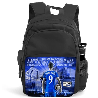 FANATICS Personalised Everton Backpack Boys Football School Bag Children PE Kit AF48