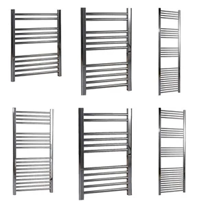 Chrome Heated Towel Warmer Rails Straight Wall Mounted Bathroom Radiators Flat - Picture 1 of 7