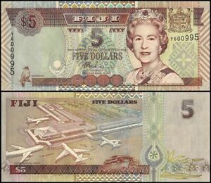 Fiji 5 Dollars, 2002 ND, P-105a, UNC