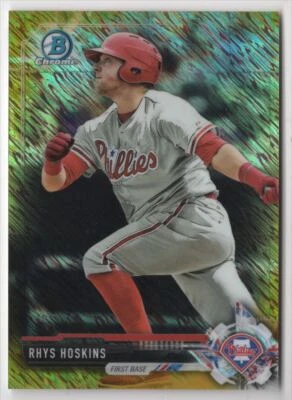 2017 Bowman Chrome Prospects Gold Rhys Hoskins 40/50 Philadelphia Phillies - Image 1 of 2