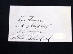 1936 NY YANKEES WSC RED RUFFING JORGENS SELKIRK FONSECA SIGNED AUTO VTG CUT JSA  - Picture 1 of 3