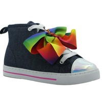 JoJo Siwa Girls High-Top Shoes Rainbow Sequin & Bow Size 2 GroundUp---Sneakers | eBay