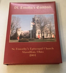 Vintage 2001 St Timothy's Episcopal Massillon Ohio Church Cookbook Stained Glass - Foto 1 di 13