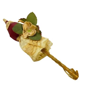 #3963 Handmade parasol umbrella Christmas ornament 7 X 1.75 - Picture 1 of 12