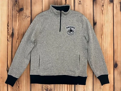 Vancouver Canucks 1/4 Cremallera Suéter Sudadera Para Hombre Grande Gris Azul Marino Pullover NHL Foto 1 de 4