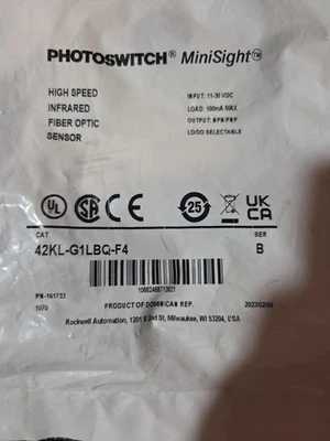 Allen-Bradley 42KL-G1LBQ-F4 MiniSight™ Photoelectric Sensor (st1833) Series B - Image 1 of 4