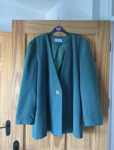 Berkertex Women's Vintage Style Suit Jacket Blazer Dark Green - Picture 1 of 8