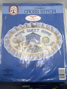 Cerchio ovale 1986 Colortex timbrato punto croce casa dolce casa #3803 - Foto 1 di 2