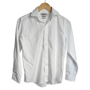 Belston Boys 18 Slim Fit 100% Cotton Dress Shirt Long Sleeve White Formal Wear - Picture 1 of 4