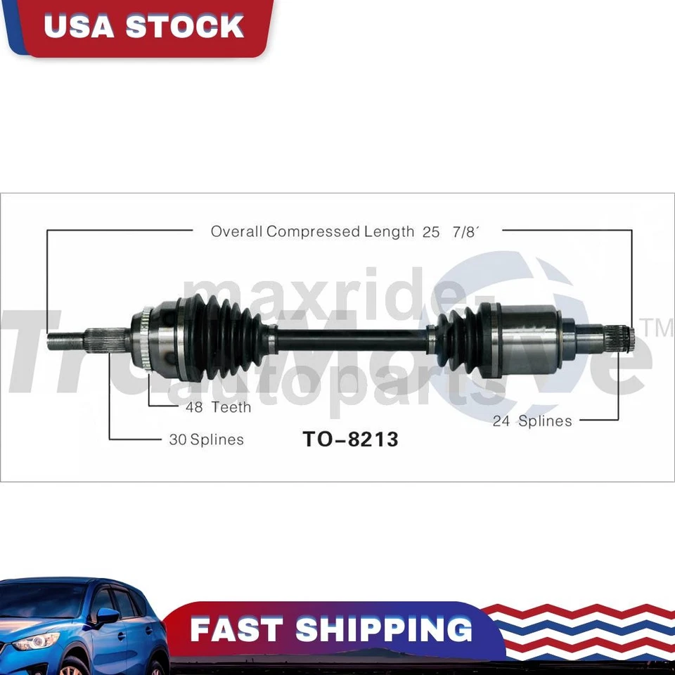Передний левый вал оси CV TrakMotive подходит для Toyota Avalon 2008 2009 2010 2011 2012 годов выпуска - Изображение 1 из 1