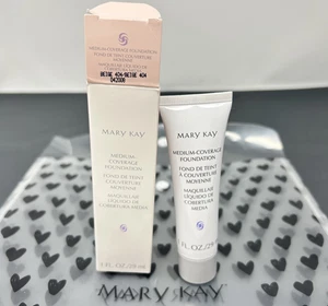 Mary Kay Medium Coverage Foundation New Authentic Beige 404 Gray Cap 042008 - Picture 1 of 2
