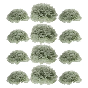  24 piezas Papel Pañuelo Verde Flores Pom Pom Decoraciones Colgante Fiesta Decoración para - Imagen 1 de 16