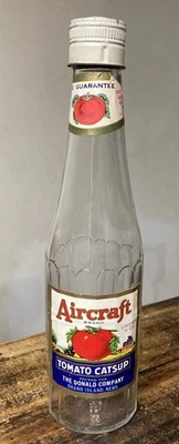 Botella de Etiqueta de Papel Catsup Tomate Avión De Colección RARA con Tapa - Grand Island NE Foto 1 de 4