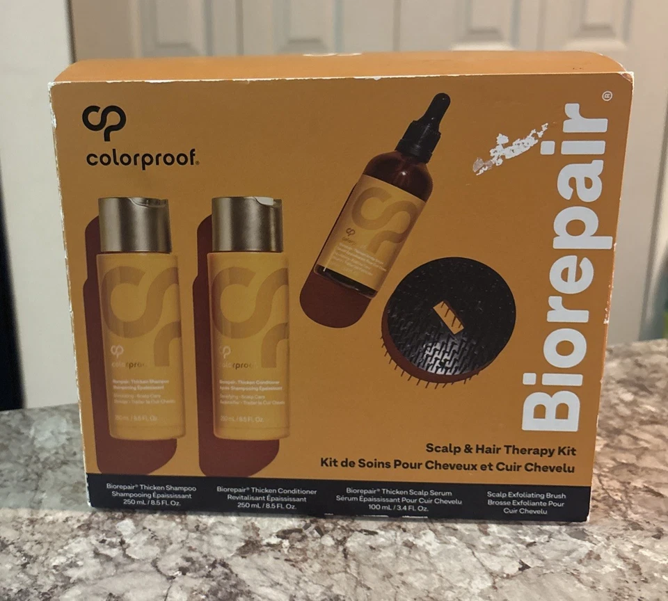 Kit de terapia de cuero cabelludo y cabello biorepair a prueba de color champú acondicionador cepillo de suero Foto 1 de 4