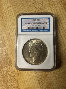 Dólar de la Paz 1925 NGC casi sin circular NGC 328401 - Imagen 1 de 2