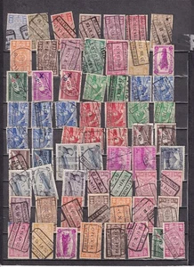 Belgien Lot 64 gebrauchte Eisenbahn Paket Post Briefmarken gestempelt Orte Daten - Bild 1 von 1