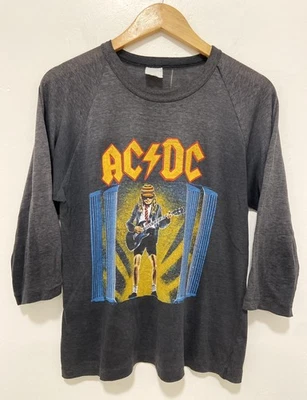CAMISETA CONCIERTO RARA DE COLECCIÓN AÑOS 80 1986 AC/DC ACDC WHO MADE WHO RAGLAN THIN TOUR M L Foto 1 de 4