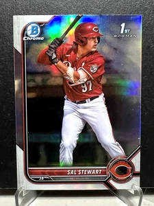 2022 Bowman Draft Chrome Sal Stewart #BDC-122 Refractor 1st Rookie Reds - Picture 1 of 2