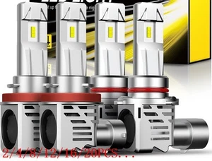 H11 Auxito 9005 LED Headlight Bulb Xenon White Bulb 6500K High Low Beam 2/4/6X - Picture 1 of 20