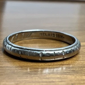 Antique Belais 18K White Gold Wedding Band, Size 5 1/2 1.8g David Belais 1930 - Picture 1 of 23