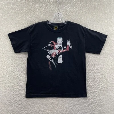 Batman Joker Harley Quinn T-Shirt Small Medium Black Graphic Comic Book Villains - Image 1 of 4