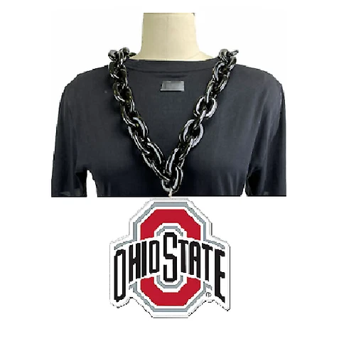 BRAND NEW NCAA Ohio State Buckeyes Black Fan Chain Big Jumbo Necklace Foam Cover