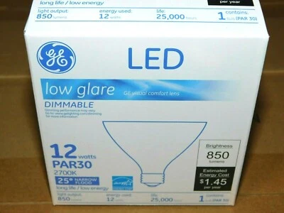 NEW GE LED12DP30RW92725 LED Lightbulb, PAR30, 12W, 2700K, 850 Lumen, Dimmable - Image 1 of 4