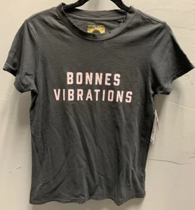 $68 NWT Spiritual Gangster Brand Solid Vintage Black Bonnes Vibrations T Shirt - Picture 1 of 7