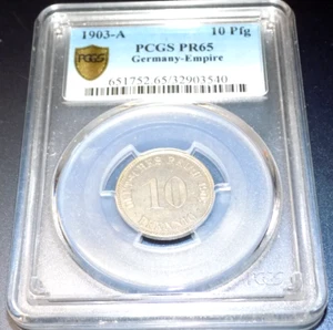German Reich Empire 10 Pfennig 1903 A Proof PCGS PR65 10PFG Germany Coin - Picture 1 of 4