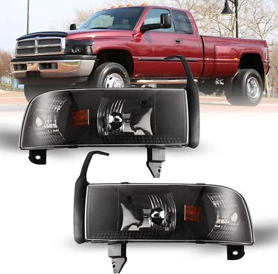 Conjunto de faros de repuesto para Dodge Ram 1500 2500 3500 1994-2001 Foto 1 de 4