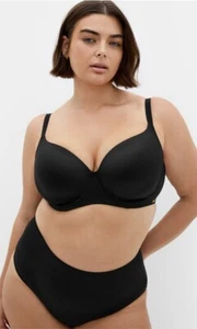 City Chic Ladies Smooth & Chic T Shirt Underwire Bra size 24E Colour Black - Picture 1 of 8