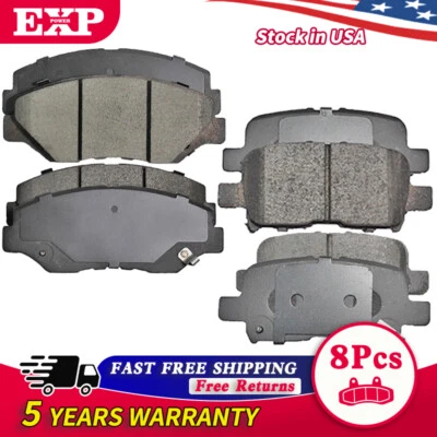 Front and Rear Ceramic Brake Pads w/Hardware Kit for 2003-2008 Honda Pilot - Imagem 1 de 4