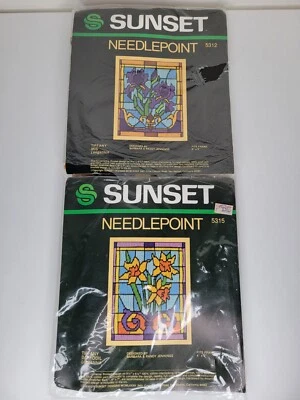 Vidriera Sunset Needlepoint 5315 5312 Tiffany narciso iris punta de aguja Foto 1 de 4