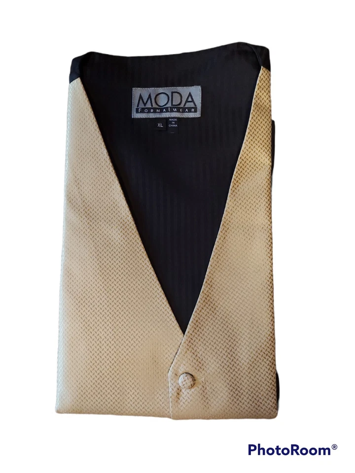 Moda Formal Wear Vest Gold Full Back NIP Size XL - Image 1 of 4
