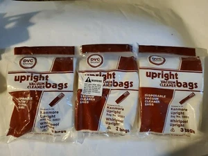 3 DVC Kenmore Whirlpool Upright 50651 Vacuum Cleaner Bags 3ct (9 Total Bags) - Picture 1 of 8