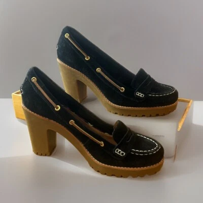 Sperry Top Sider Shoes Women's 9.5 M Black Darlington Suede Loafer Pump 9236159 - Image 1 of 4