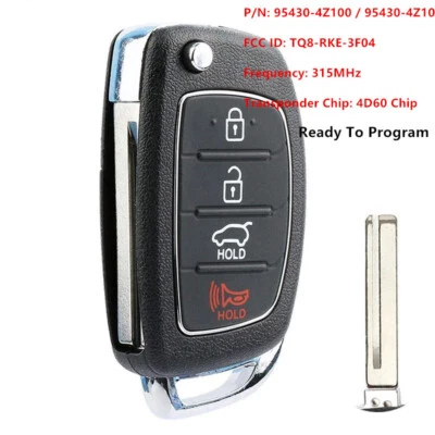 Fits 2013 2014 2015 2016 Hyundai Santa Fe Keyless Remote Control Car Key Fob - Image 1 of 4