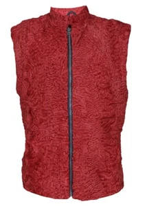 Red Persian Lamb Fur Vest ALL Sizes Pre Sale - Picture 1 of 3