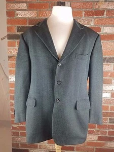 Giovanni Vasta Blue Herringbone 3B Mens Sport Coat Blazer Suit Jacket - Imagen 1 de 11