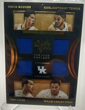 2016 Panini Black Gold Collegiate Quad Patch- Devin Booker, Towns, + /199